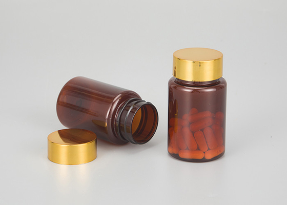 Geneeskunde Bruine Amber Pharmaceutical Pill Capsule Bottle met Kindbewijs GLB