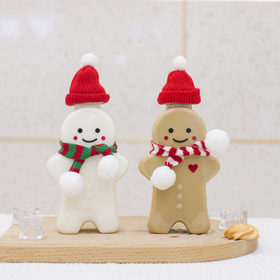 Kerst plastic sapflessen met lekvrije dop, lege melktheeflessen
