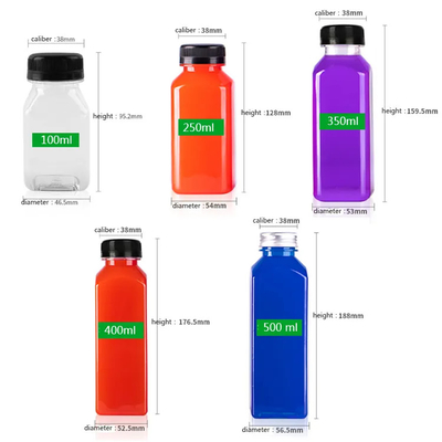 Plastic fles Pet drank sap met schroef dop voor drankjes 4oz 8oz 12oz 16oz