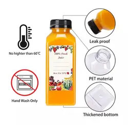 Hoogwaardige 8oz 10oz 12oz 16oz plastic sapflessen sap zakelijke ondersteuning leverancier 120ml plastic flessen met etiketten
