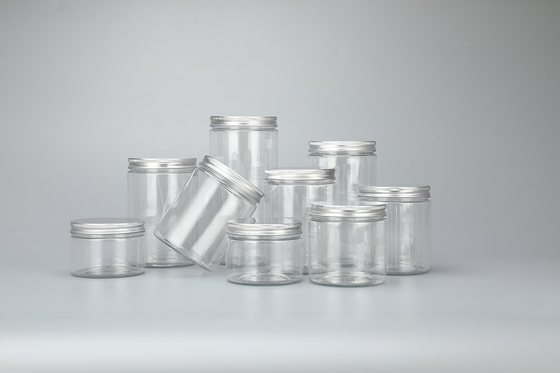 aangepast 100 ml 200 ml 8 oz 300 ml 12 oz 500 ml helder wit zwart amber brede mond cosmetische containers plastic huisdier pot met aluim