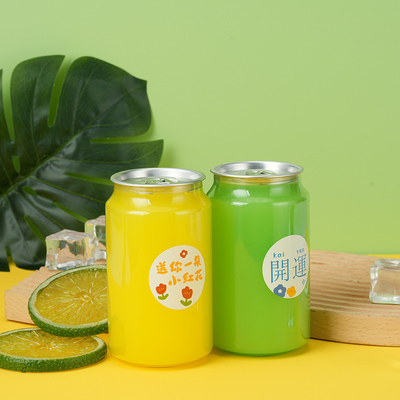 Ergonomische 330 ml plastic drinkblik met trekring