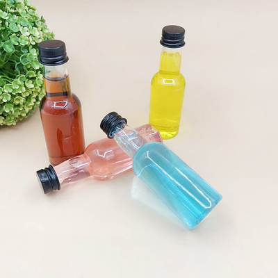 Aanbeveling 50 ml PET Plastic Flask Juice Natuurlijke sappen Logo Op flessen Aanbevolen labels Voor sapflessen In voorraad