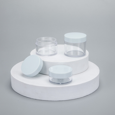 Gepersonaliseerd logo Plastic cosmetische pot met glad oppervlak en gepersonaliseerde afdruk