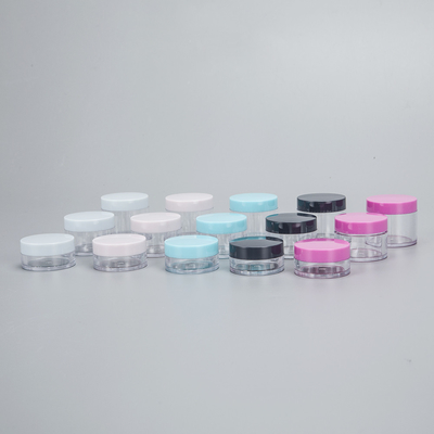 Leeg PS Plastic Face Cream Container 5g 10g 15g 20g cosmetische pot met kleurrijk deksel