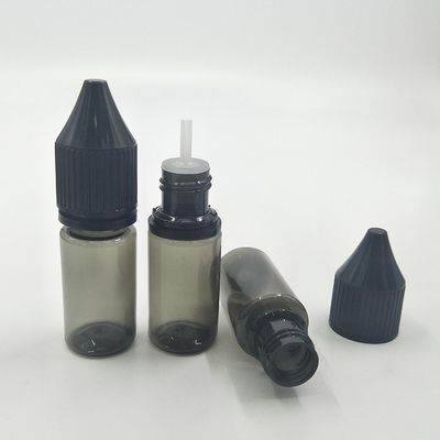 10 ml heldere flessen van kunststof voor huisdieren met wit/zwart knooppunt