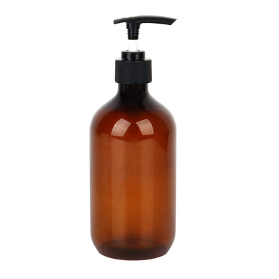 Hervulbare 16oz lege amber 500ml plastic PET lotion fles met pomp voor shampoo