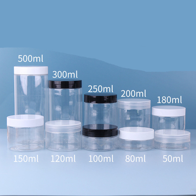 280 ml heldere plastic container cosmetische pot met deksels