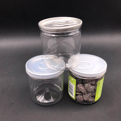 Food Grade Pop Canen PET Helder Plastic Potten Met Diameter 80mm 300# Aluminium Makkelijk Open Eind