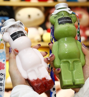 Leekbestendig Plastic Milk Tea Flasjes met Handvaten 120ml-500ml Capaciteit Vierkant Ronde vorm
