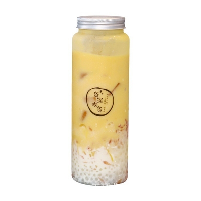 Moderne flessen melk thee met handvat helder PET-plastic aanpasbare kleur