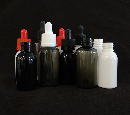 Custom logo dropper flessen set doorzichtig zwart verschillende maten 10ml-120ml glad oppervlak 5000pcs Print