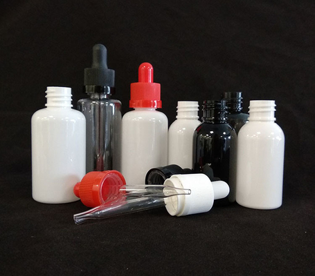 Custom logo dropper flessen set doorzichtig zwart verschillende maten 10ml-120ml glad oppervlak 5000pcs Print