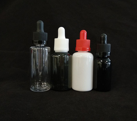 Custom logo dropper flessen set doorzichtig zwart verschillende maten 10ml-120ml glad oppervlak 5000pcs Print