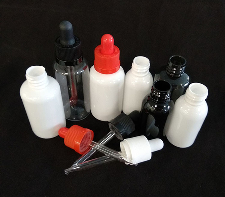 Custom logo dropper flessen set doorzichtig zwart verschillende maten 10ml-120ml glad oppervlak 5000pcs Print