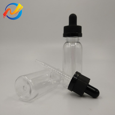 15 ml aangepast logo Plastic dropper flessen glad oppervlak Transparent Zwart Aanpassen
