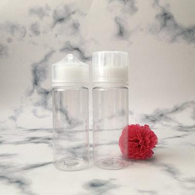 E Vloeibare ronde PET-fles Variëteit Verpakking Kinderwacht hals Doorzichtig 10 ml - 100 ml Grootte