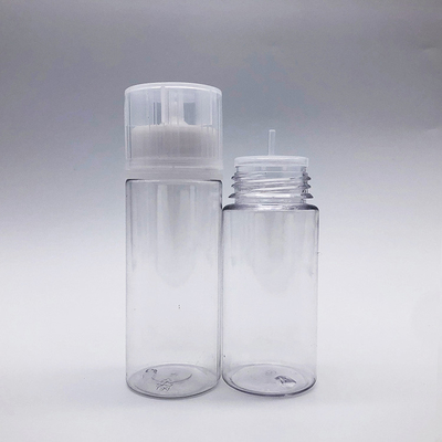 E Vloeibare ronde PET-fles Variëteit Verpakking Kinderwacht hals Doorzichtig 10 ml - 100 ml Grootte