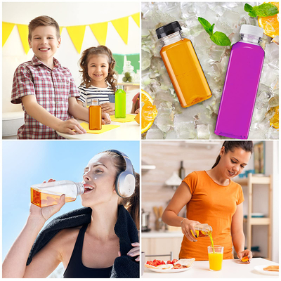 Moderne vierkante ronde plastic bubbel thee potten met handvat lekvrije deksel 120 ml-500 ml capaciteit