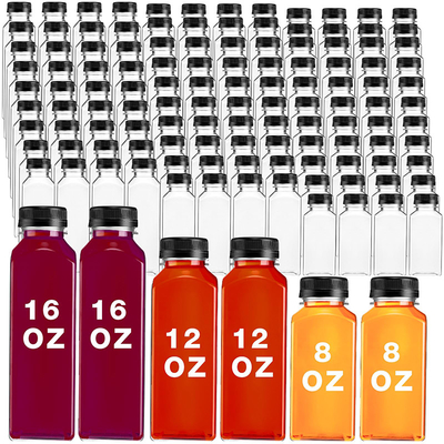 Moderne vierkante ronde plastic bubbel thee potten met handvat lekvrije deksel 120 ml-500 ml capaciteit