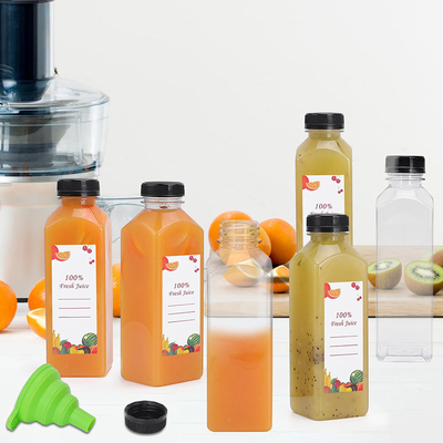 Modern vierkante ronde melk thee fles met schroef op het deksel