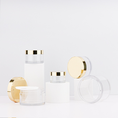 Op maat gemaakte gladde oppervlakte cosmetische potten verschillende capaciteiten drukgevoelige pakketdichtheid