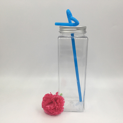 Geïsoleerde melk thee flessen met schroef op het deksel - vierkant rond ontwerp voor drank sap thee water drinken