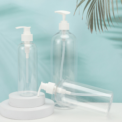 Ronde PMMA Plastic lotion flessen aanpasbare vorm PET kraag UV elektroplated Cap 250ml-500ml