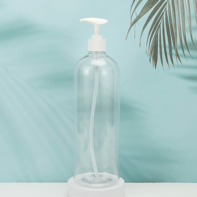 Ronde PMMA Plastic lotion flessen aanpasbare vorm PET kraag UV elektroplated Cap 250ml-500ml