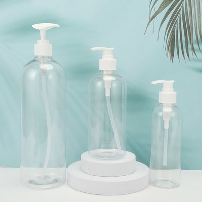 Ronde PMMA Plastic lotion flessen aanpasbare vorm PET kraag UV elektroplated Cap 250ml-500ml