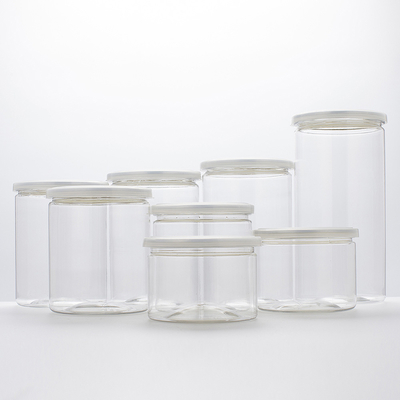 Custom Logo Plastic Jar Containers met aluminium deksel en drukgevoelige afdichtingstechnologie