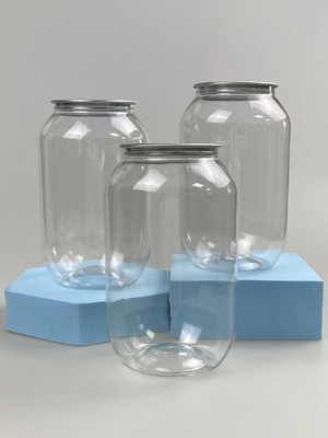 Gepersonaliseerde gladde plastic cosmetische pot met transparante afwerking voor gepersonaliseerd logo en ontwerp