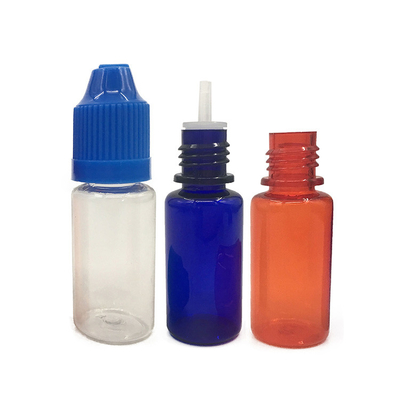Doorzichtige 10 ml 15 ml 30 ml 60 ml 80 ml 100 ml PET E vloeibare fles met op maat gemaakte logo-schermdruk