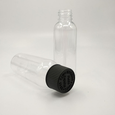 Duidelijke plastic schroeftopflessen met op maat gemaakte etiketten en afdrukken