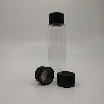 Vloeibare opschroefde plastic flessen met op maat gemaakte etiketten