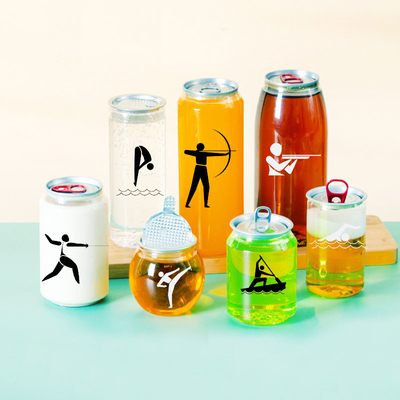 Plastic drankjes blikken 330 ml 500 ml frisdrank fles voor koffie melk met deksels