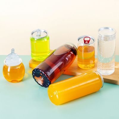 Plastic drankjes blikken 330 ml 500 ml frisdrank fles voor koffie melk met deksels