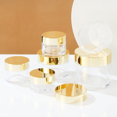 Op maat gemaakte cosmetische pot met transparant oppervlak en op maat gemaakte logo's
