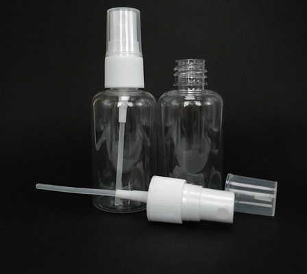 30 ml PET-plastic lege, opnieuw opvulbare, heldere mistsprayfles met zwarte witte doppen