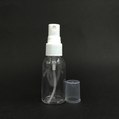 30 ml PET-plastic lege, opnieuw opvulbare, heldere mistsprayfles met zwarte witte doppen