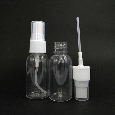 30 ml PET-plastic lege, opnieuw opvulbare, heldere mistsprayfles met zwarte witte doppen