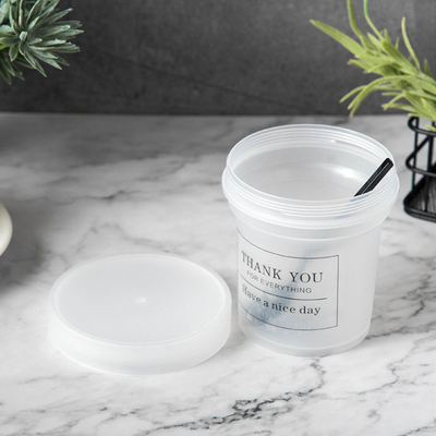 Vierkant 0,5 kg bubbel thee potten met schroef op deksel en handvat
