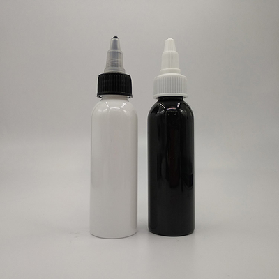 5000 stuks Custom Logo glad oppervlak Helder Zwart Dropper Dispenser Flessen Met Schroef Cap