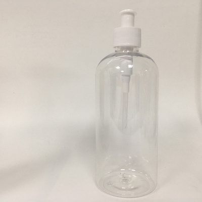 24 mm herbruikbare roze ronde PET-fles met pomp en zijdefilterdruk voor cosmetica