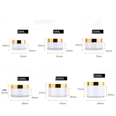 10 ml-150 ml heldere plastic ronde crème pot met drukgevoelige pakking