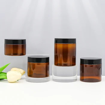 PET 1oz 2oz 4oz 6oz 8oz 12oz 16oz heldere plastic potten met aluminium deksels