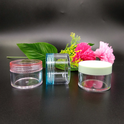 Transparante gladde plastic cosmetische container met drukgevoelige pakking