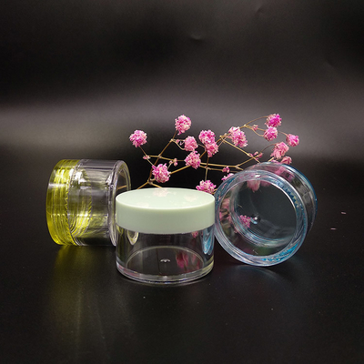 Transparante gladde plastic cosmetische container met drukgevoelige pakking