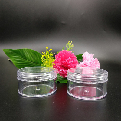 Doorzichtige plastic cosmetische pot met drukgevoelige pakking