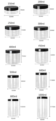 PET potten van voedselkwaliteit wit plastic 4oz 8oz 300ml 500ml ronde vorm lege oogcrème gezicht crème potten 16oz